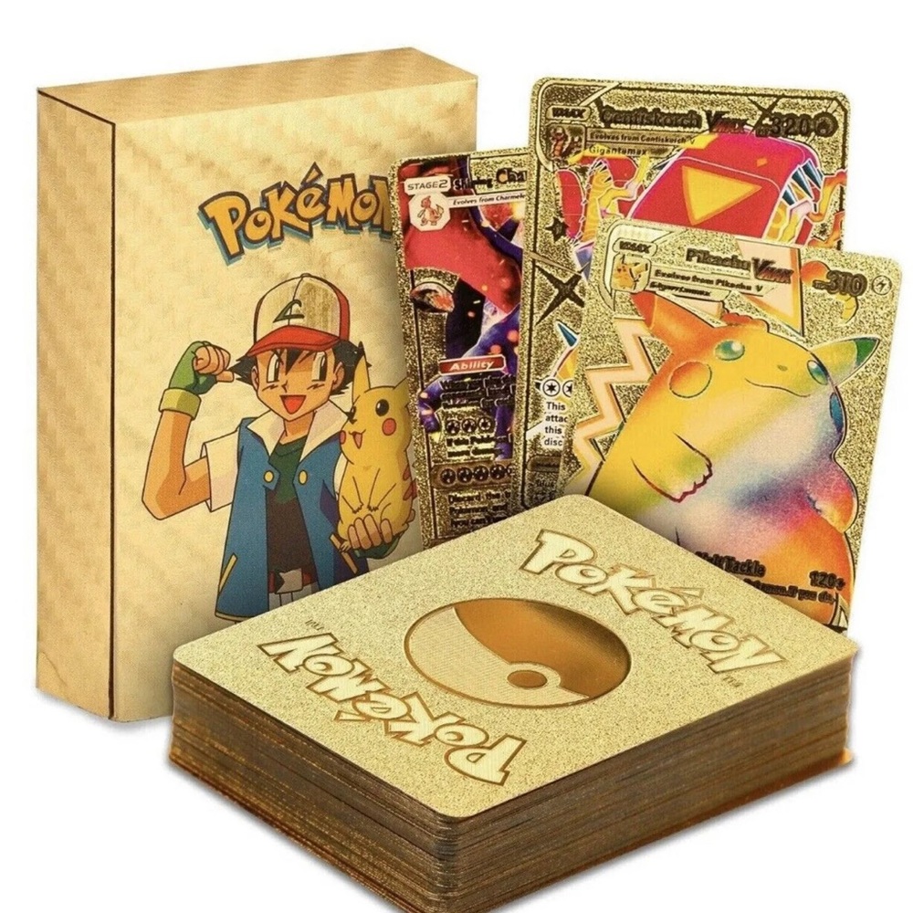 55 Pokemon gold foil Card Pack Vmax Rare GX Gold Card Brand New Factory Sealed